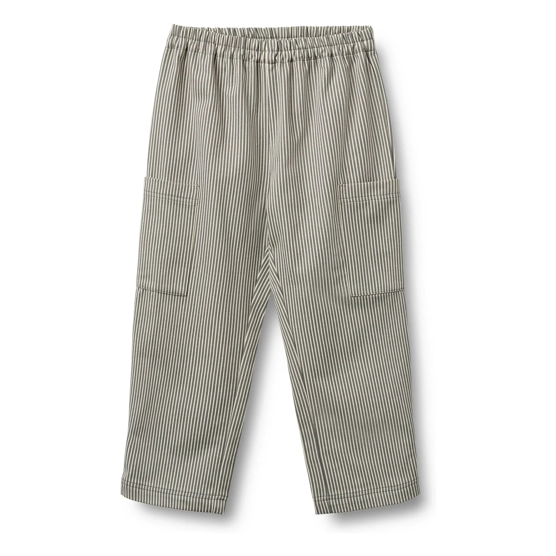 Wheat - Gestreifte Bio-Baumwollhose Kalloa | Grau