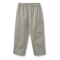 Wheat - Gestreifte Bio-Baumwollhose Kalloa | Grau