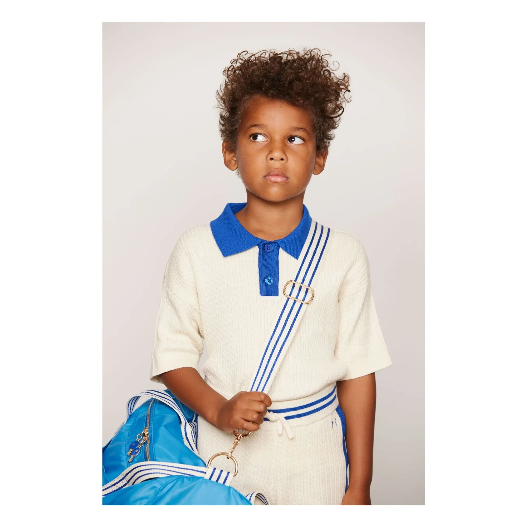 Mini Rodini - Poloshirt aus Bio-Baumwollstrick | Ecru