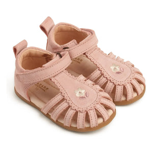 Lazare - Colette Fleur Wildleder Sandalen mit Stickerei | Puderrosa
