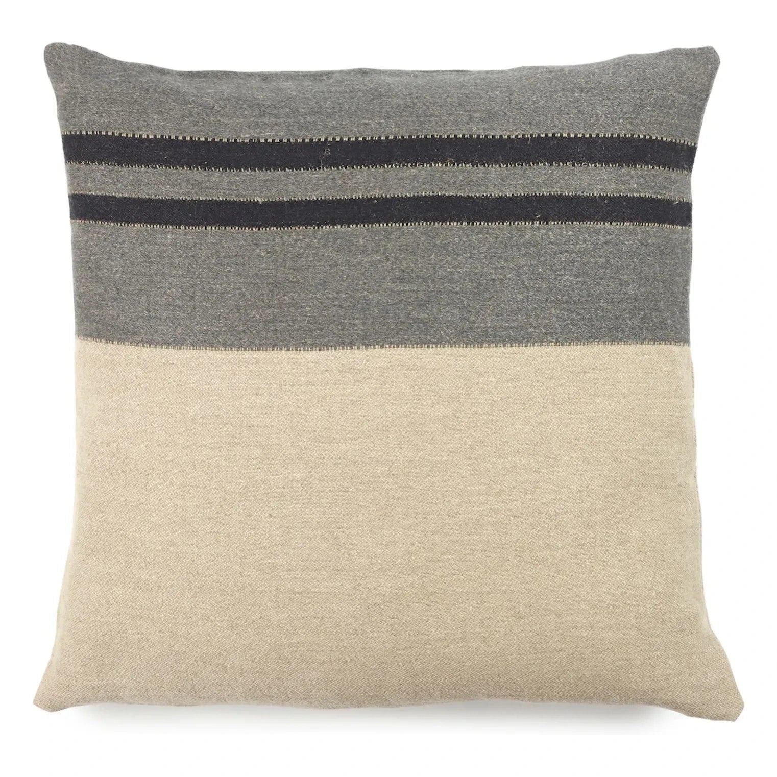 Libeco - Leinenkissenbezug Black House Stripe | Carbon