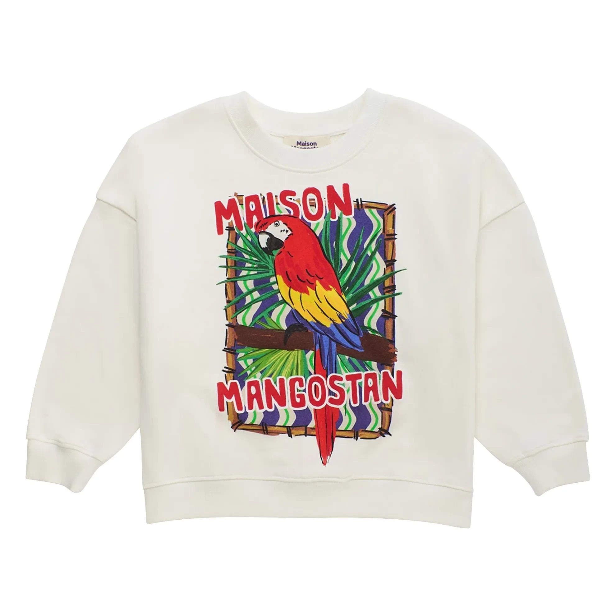 Maison Mangostan – Sweatshirt „Parrot“ | Weiß