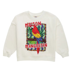 Maison Mangostan – Sweatshirt „Parrot“ | Weiß