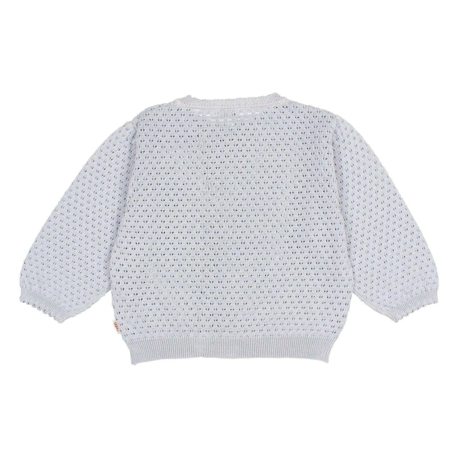 Búho - 3/4-Arm Lochstrick Cardigan aus Bio-Baumwolle | Hellblau