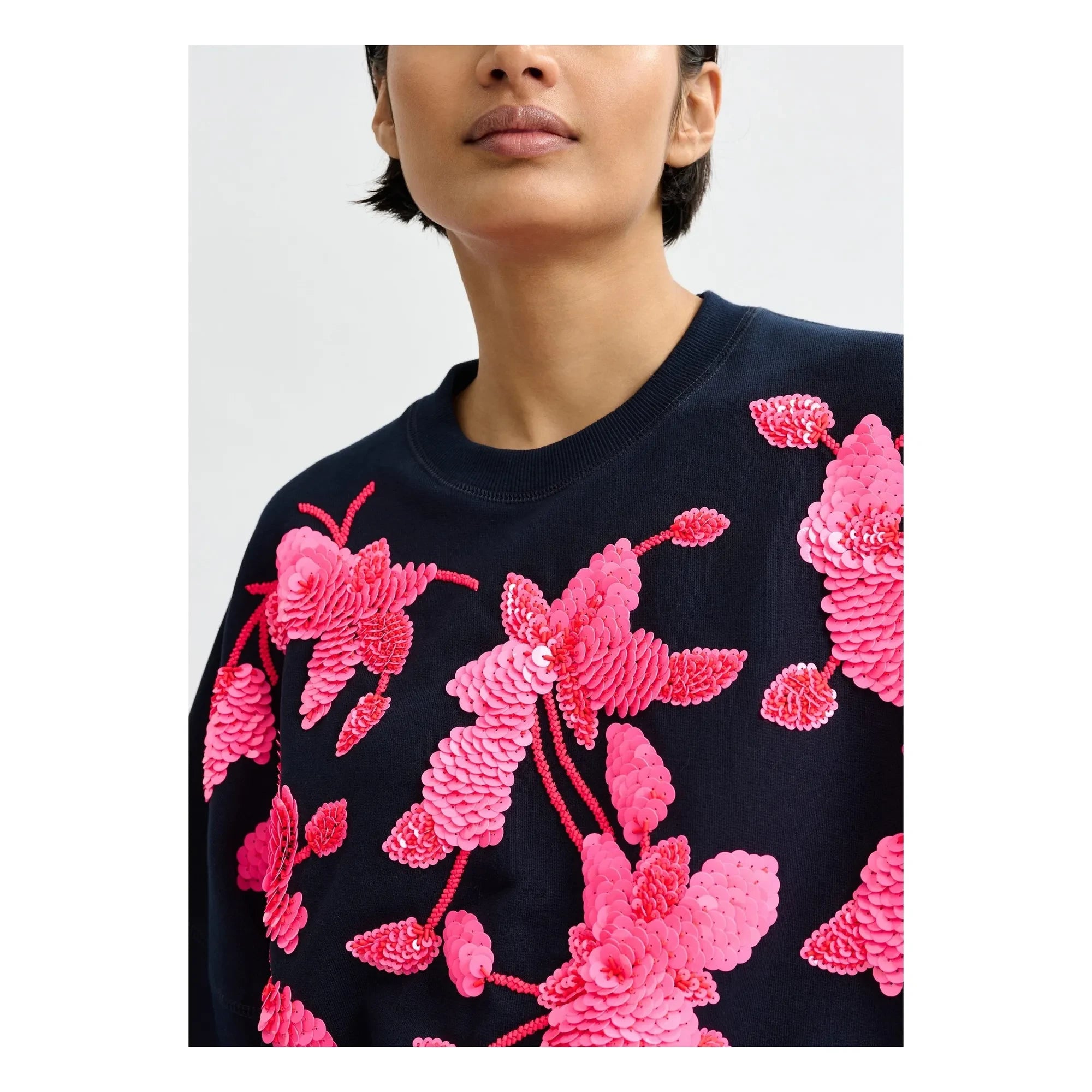 Essentiel Antwerp - Sweatshirt mit Rundhalsausschnitt und Stickerei | Marineblau