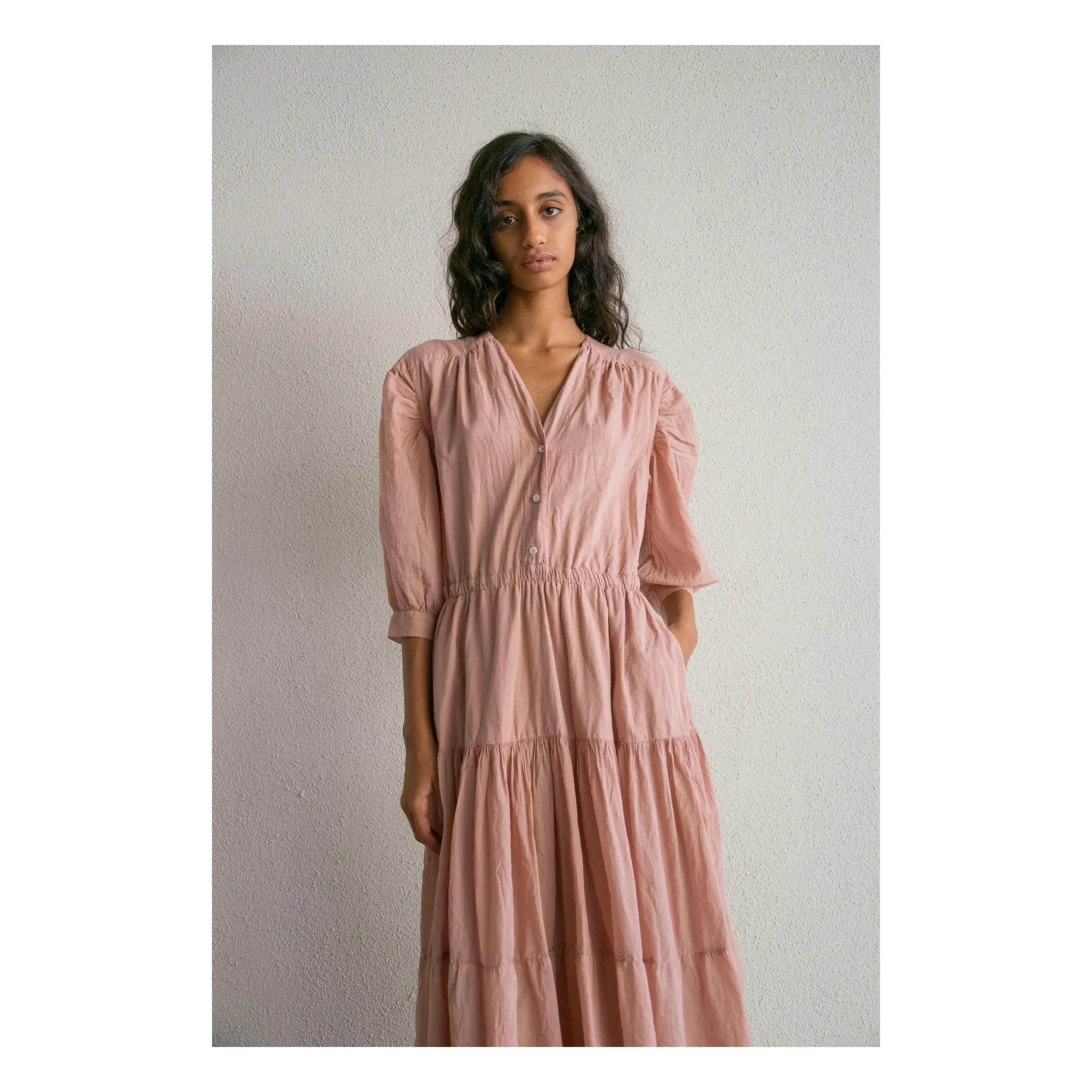 THEAVANT - Joana Pamuk Voile Kleid | Beige