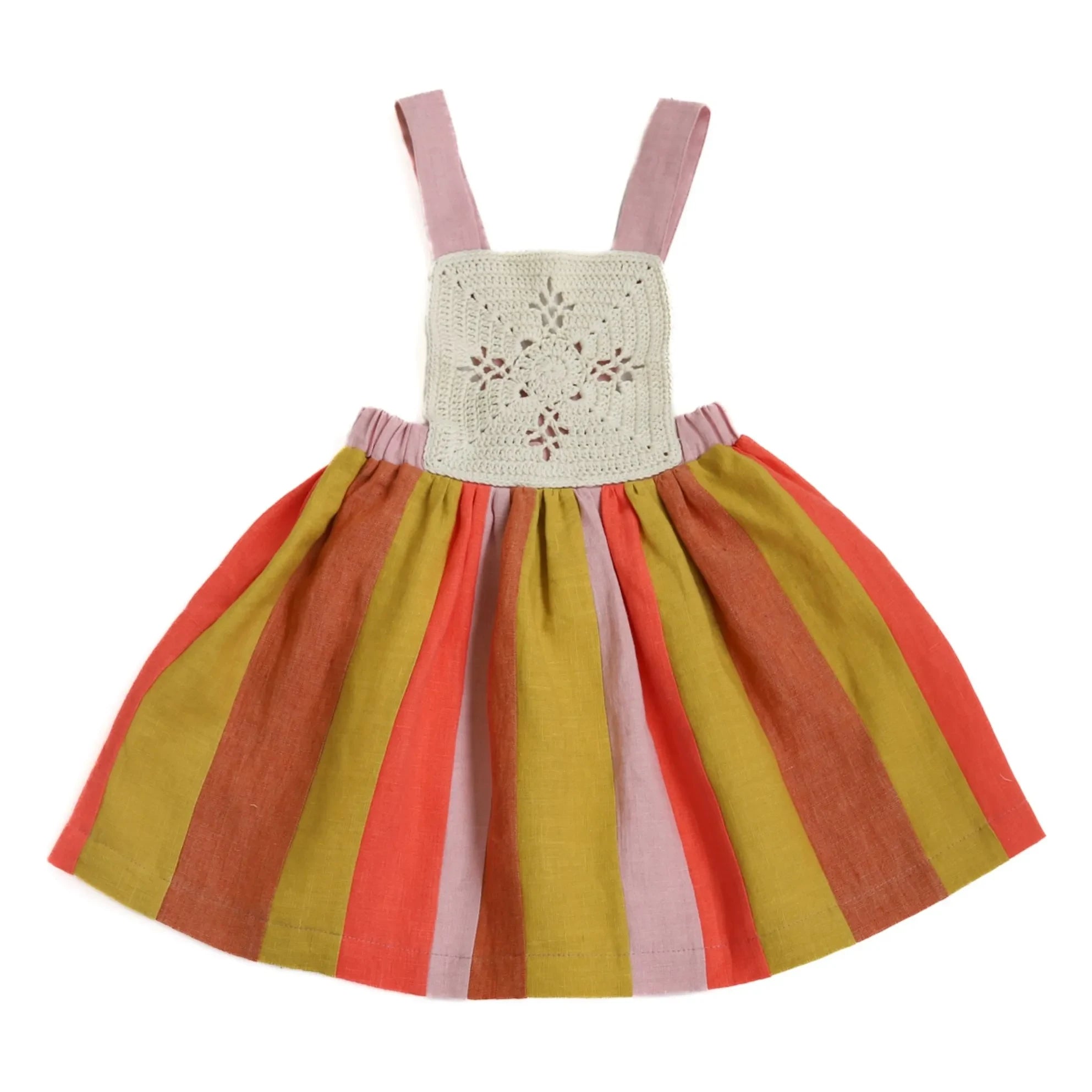 Kalinka – Santana Leinen-Schürzenkleid | Rosa