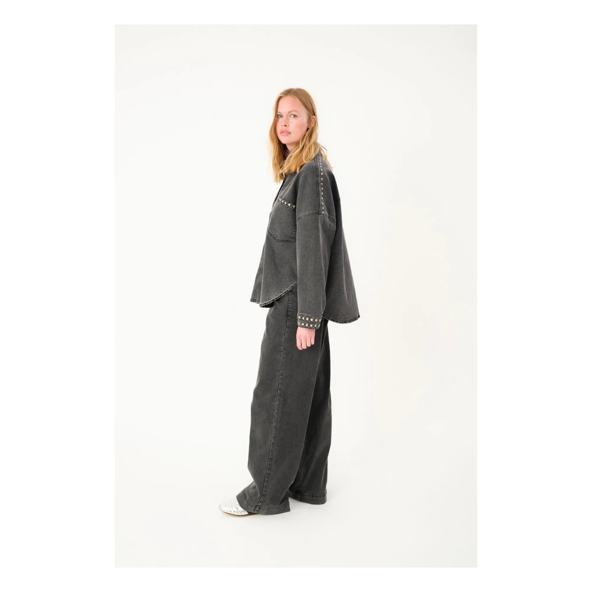 Lollys Laundry - Veida Denim Overshirt | Yıkanmış Siyah