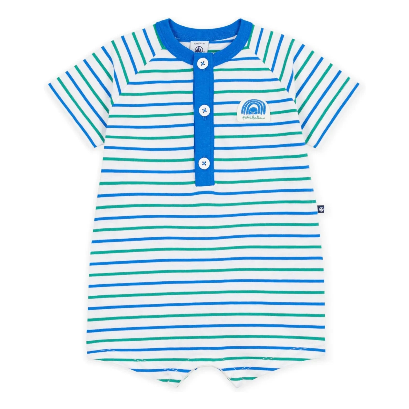 Petit Bateau - Gestreifter Strampler | Blau