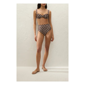 - Afonso gepunktetes Bikinislip | Schokolade
