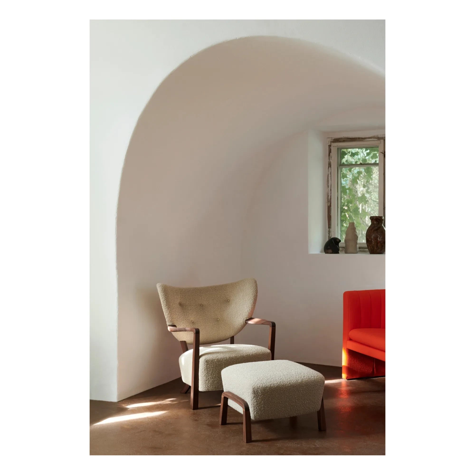 & Tradition - Wulff ATD2 Lounge Sessel - Walnussholz Rahmen | Elfenbein