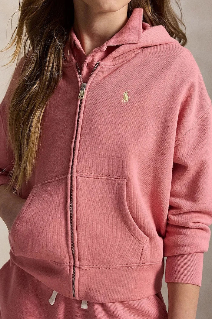 Polo Ralph Lauren çocuklar için pamuklu fermuarlı kapüşonlu sweatshirt