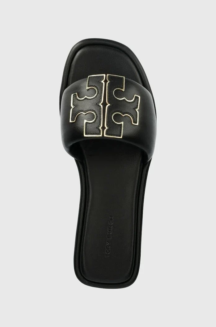 Tory Burch Double T Sport Slide Deri Terlik