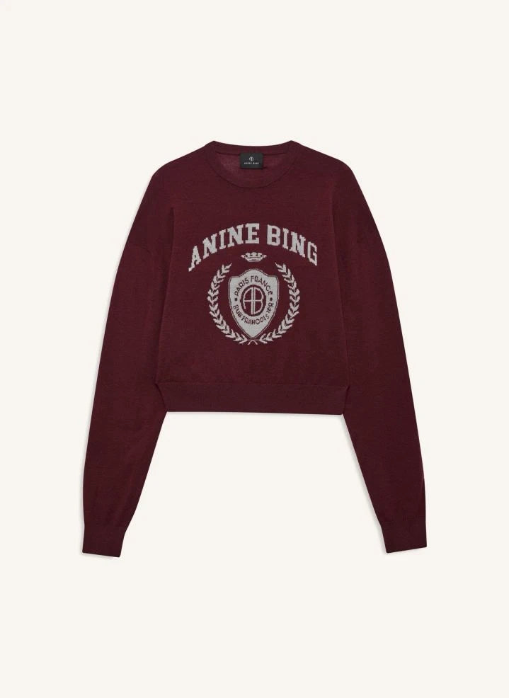 Anine Bing - Sweat Mia Merino Wolle | Bordeaux