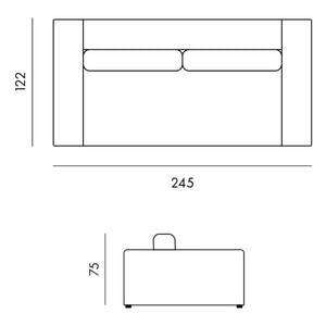 Panac Edition - Bellechasse 3-Sitzer Sofa, Baumwolle und Leinen - 245 cm | Perle