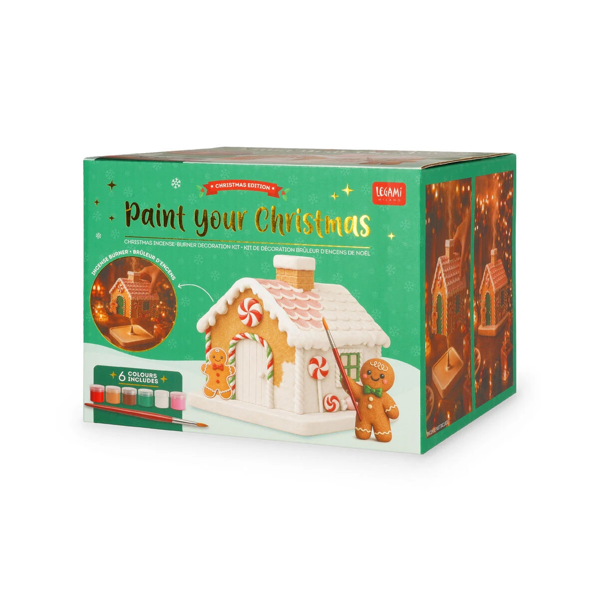Legami - Weihnachtsräucherstäbchen-Halter Dekorationsset - Male dein Weihnachten
