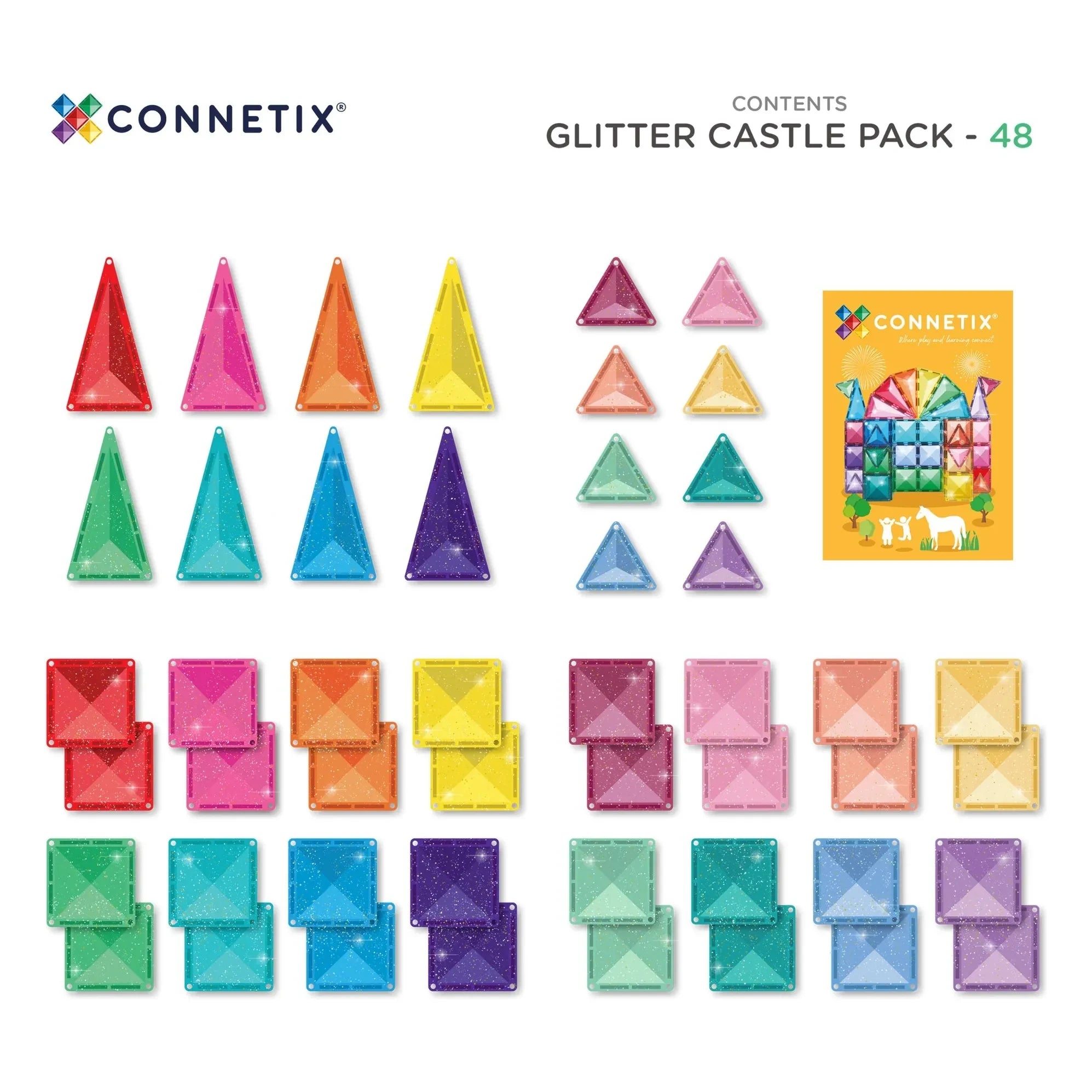 Connetix - Glitter Castle Set | Pastell