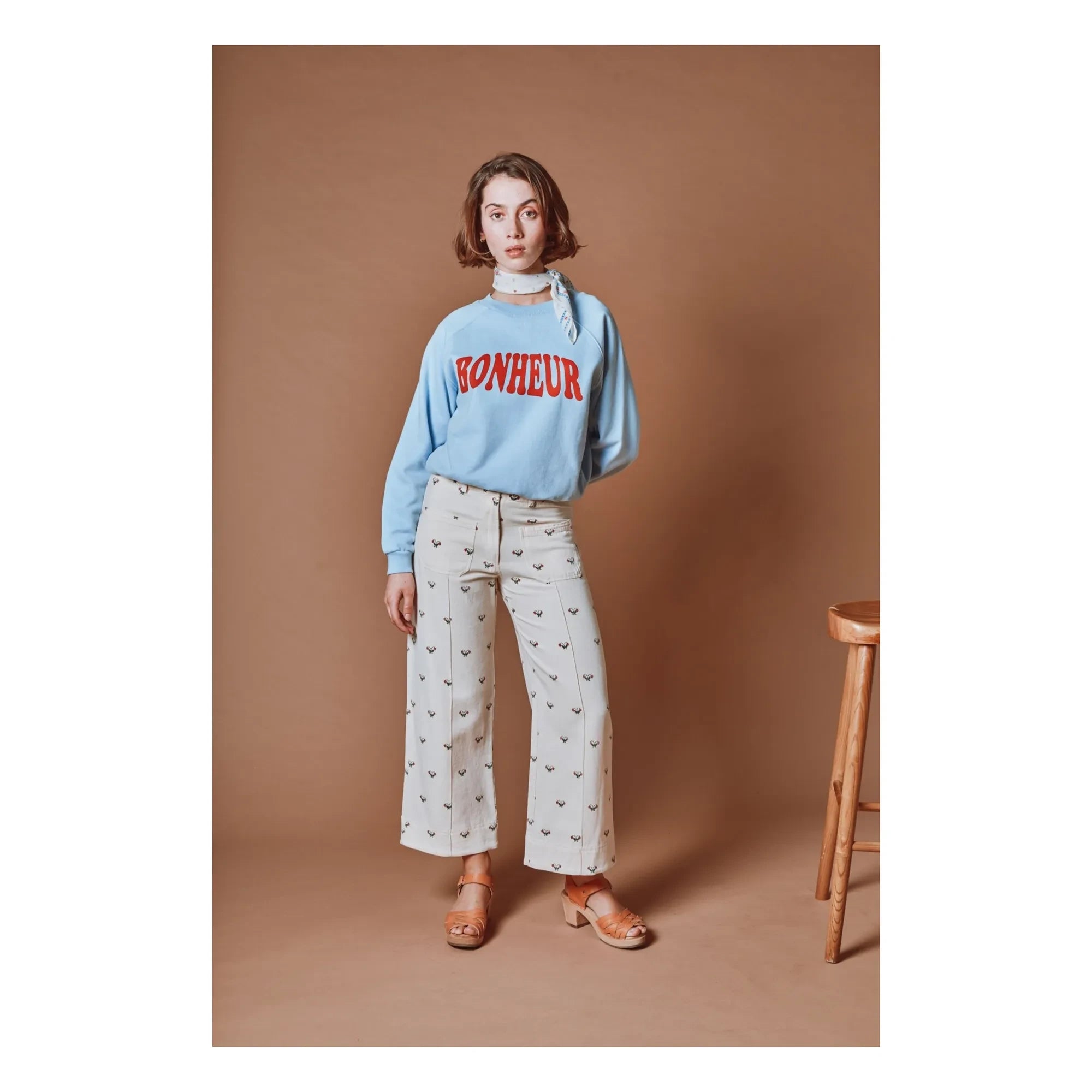 Emile et Ida - Baumwollhose mit Erdbeeren | Creme