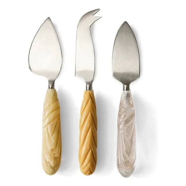 HKliving - Käsemesser - 3er-Set | Creme