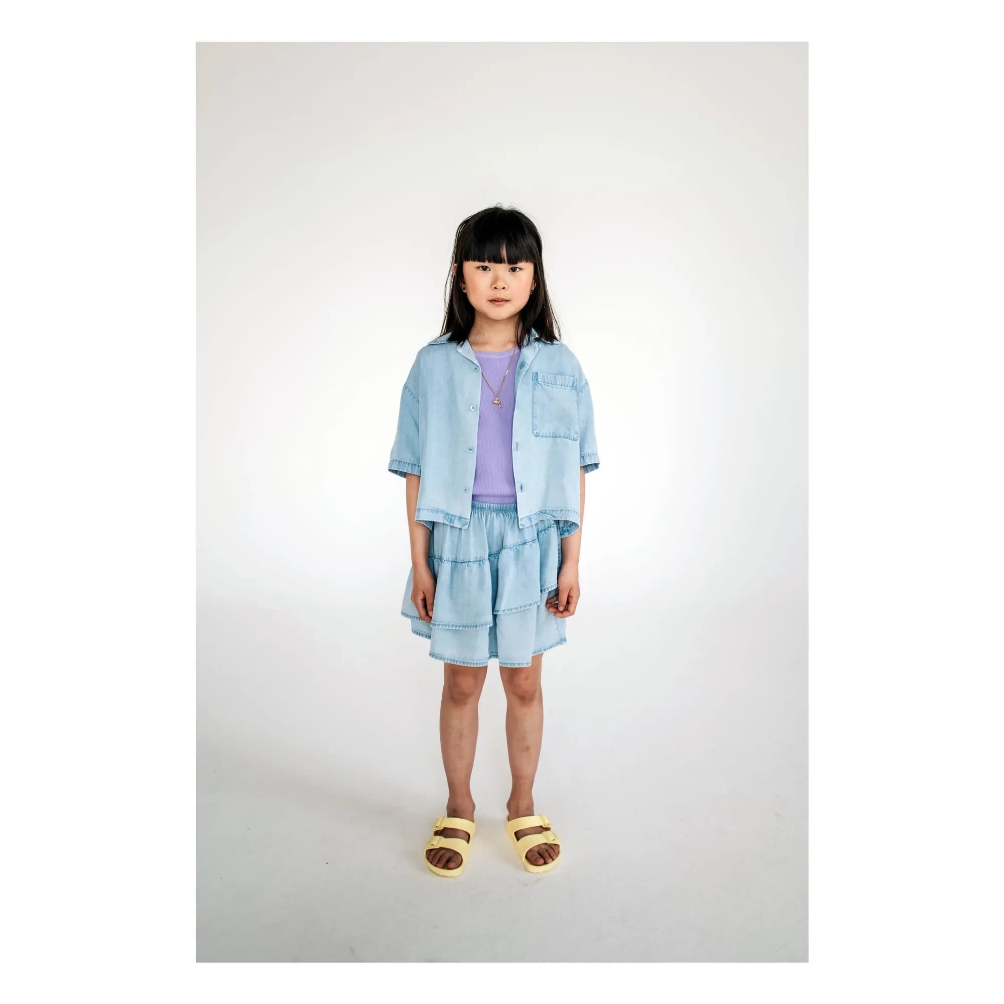 Repose AMS – Crop Tencel Hemd | Helles Denim
