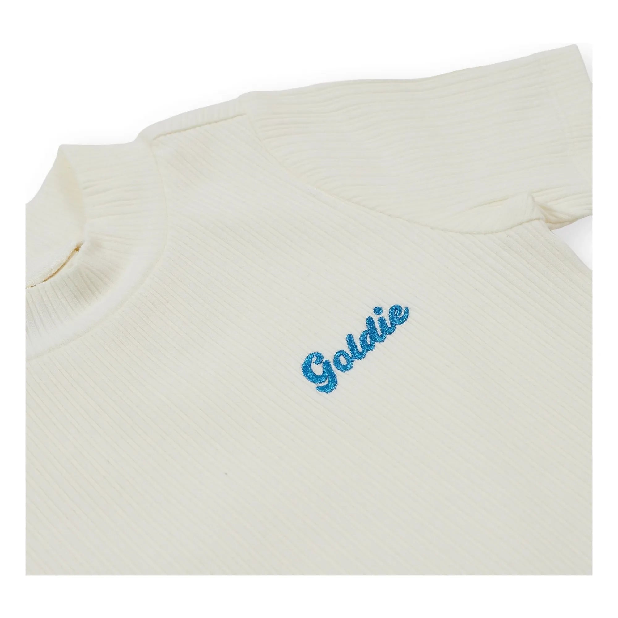 Goldie + Ace - Goldie geripptes T-Shirt | Weiß