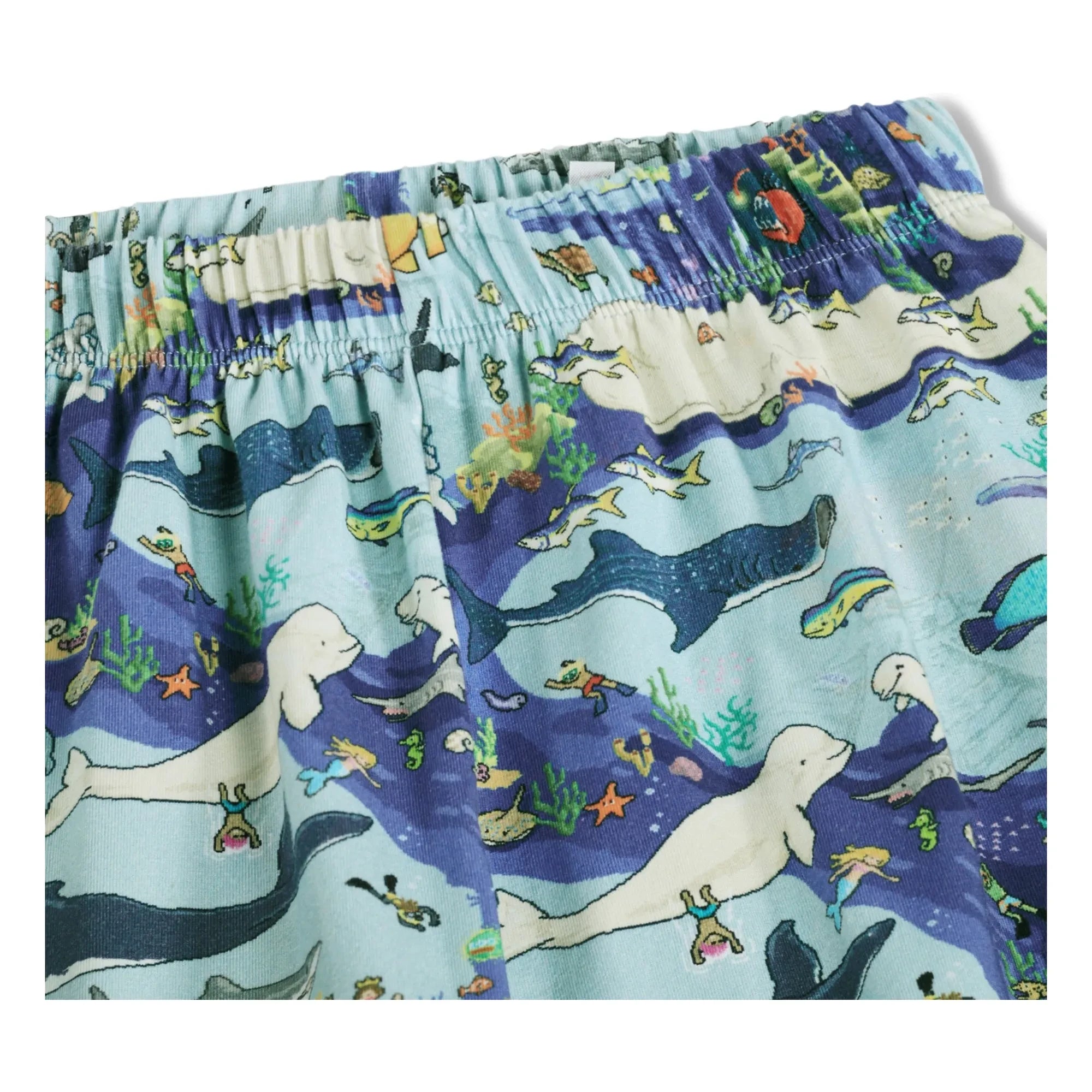 Molo - Bale Wal Organische Baumwoll-Pyjama-Shorts | Blau