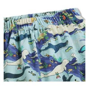 Molo - Bale Wal Organische Baumwoll-Pyjama-Shorts | Blau