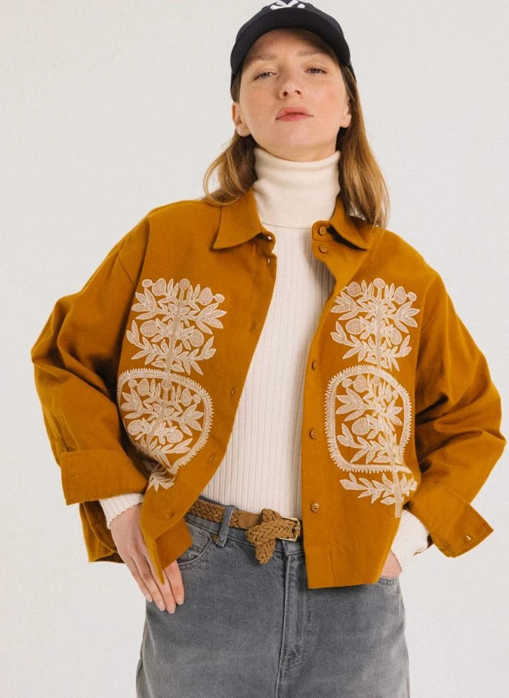 Tinsels - Usk Baumwoll-Overshirt | Yellow Curry-Farbe