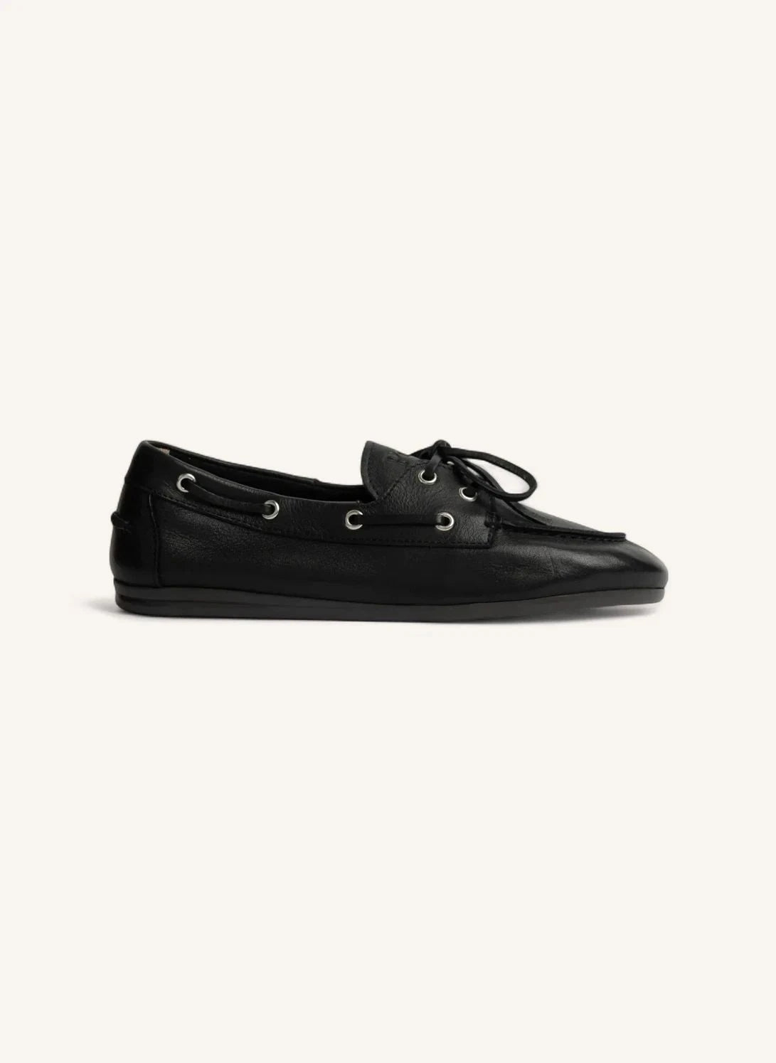 Posa - Leder Bootsläufer | Schwarz