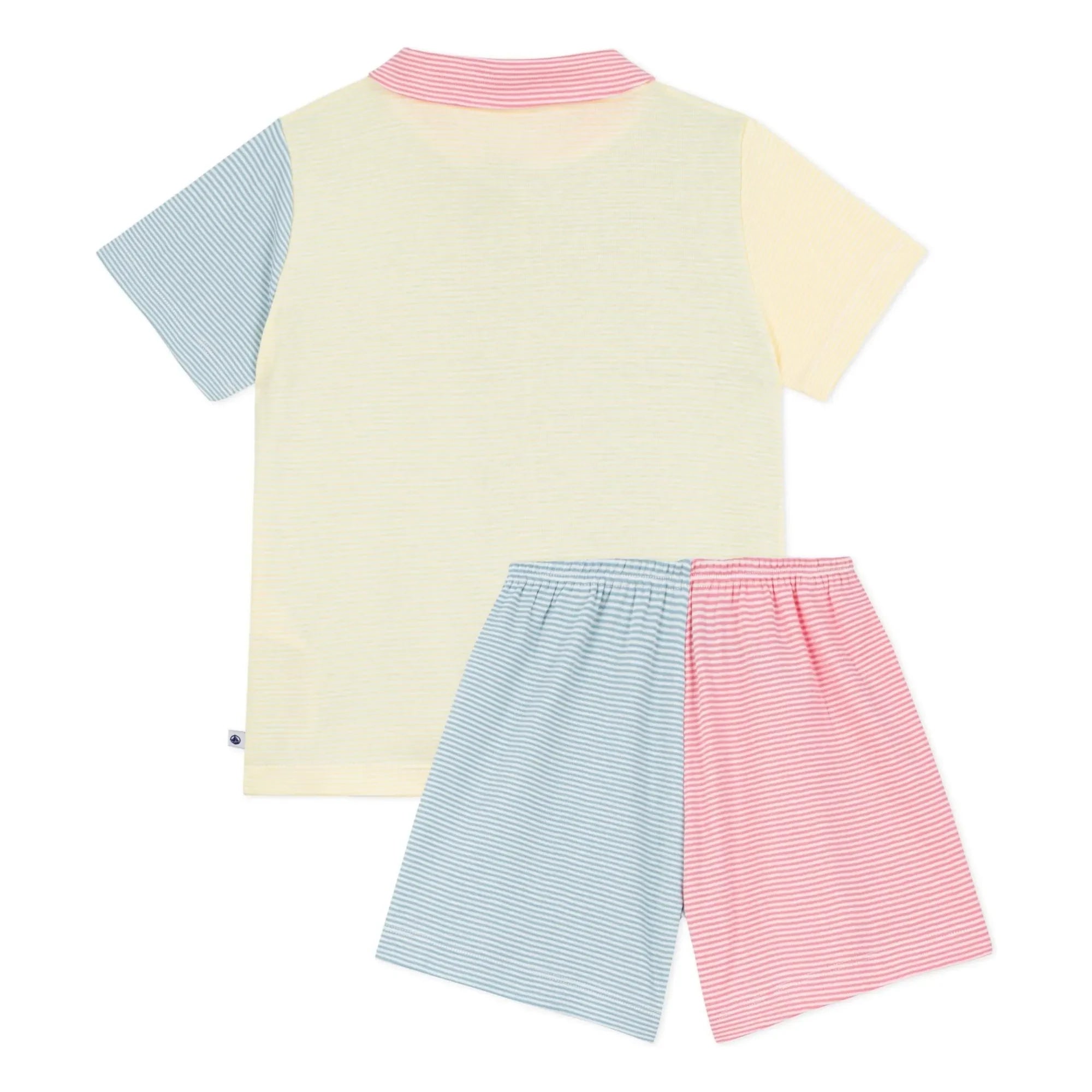 Petit Bateau - Kurzer Schlafanzug mit Colour-Block-Muster Millerais | Blau