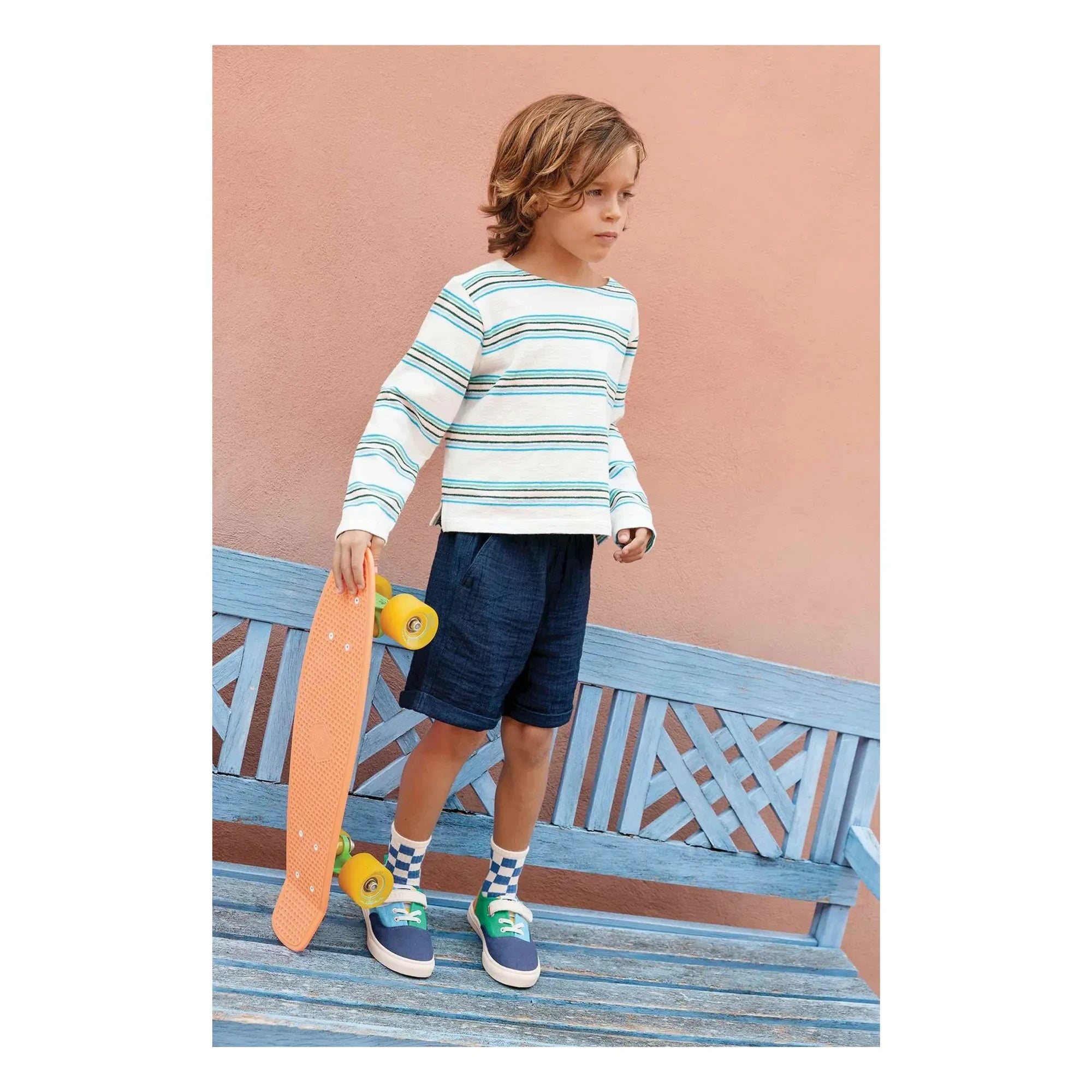 Bonton - Damier Socken | Königsblau