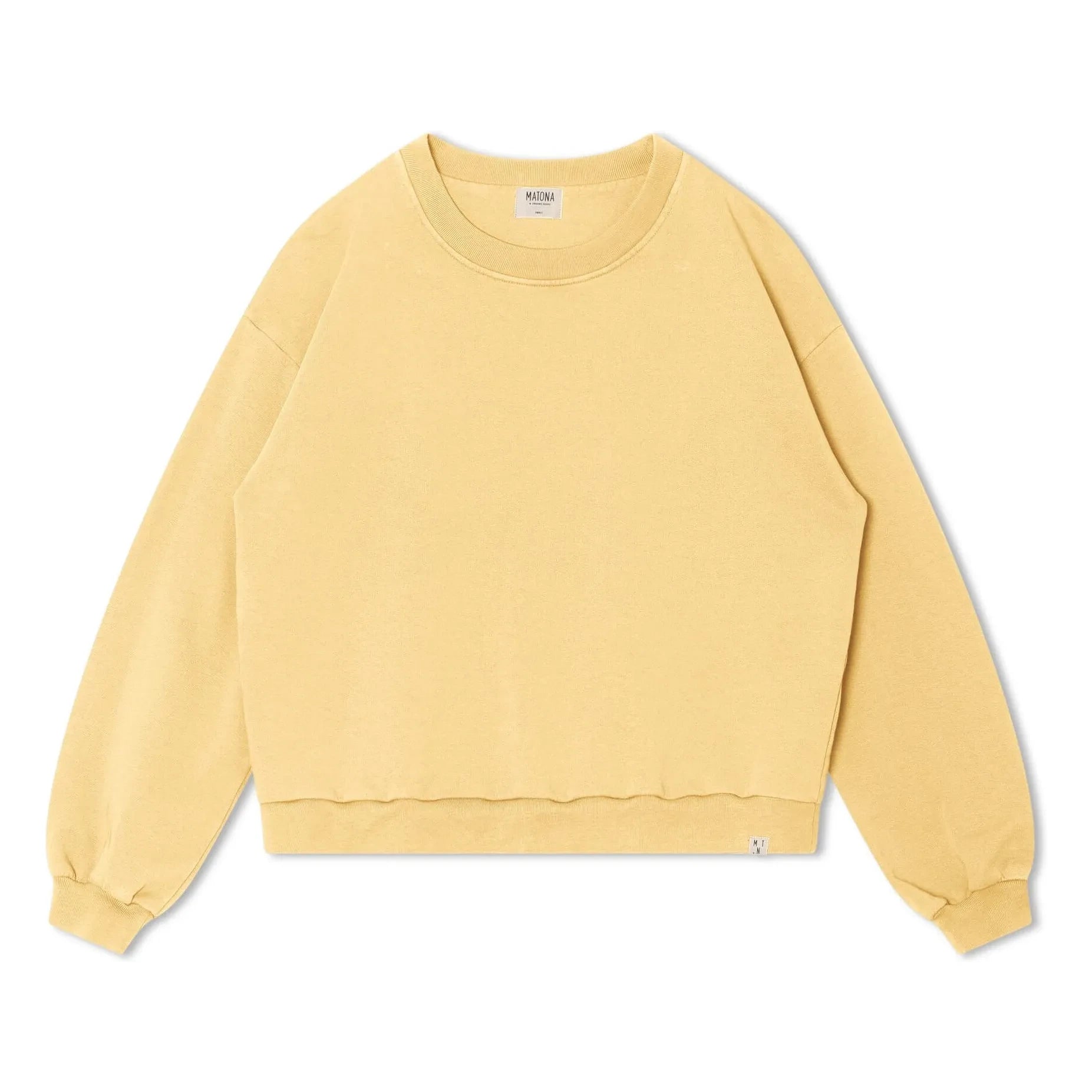 Matona - Bio Baumwoll Sweatshirt glatt | Hellgelb