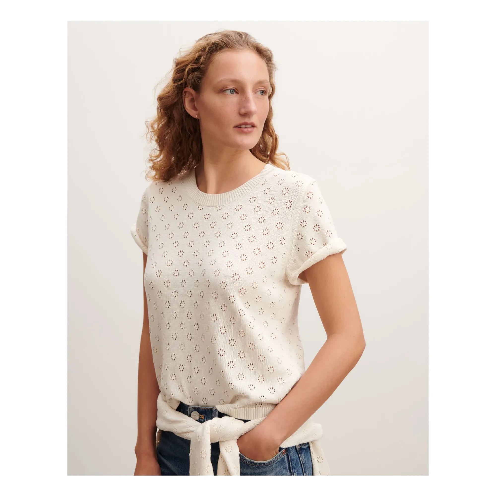 Bompard – Pullover aus Pointelle-Seide und Baumwolle | Natur