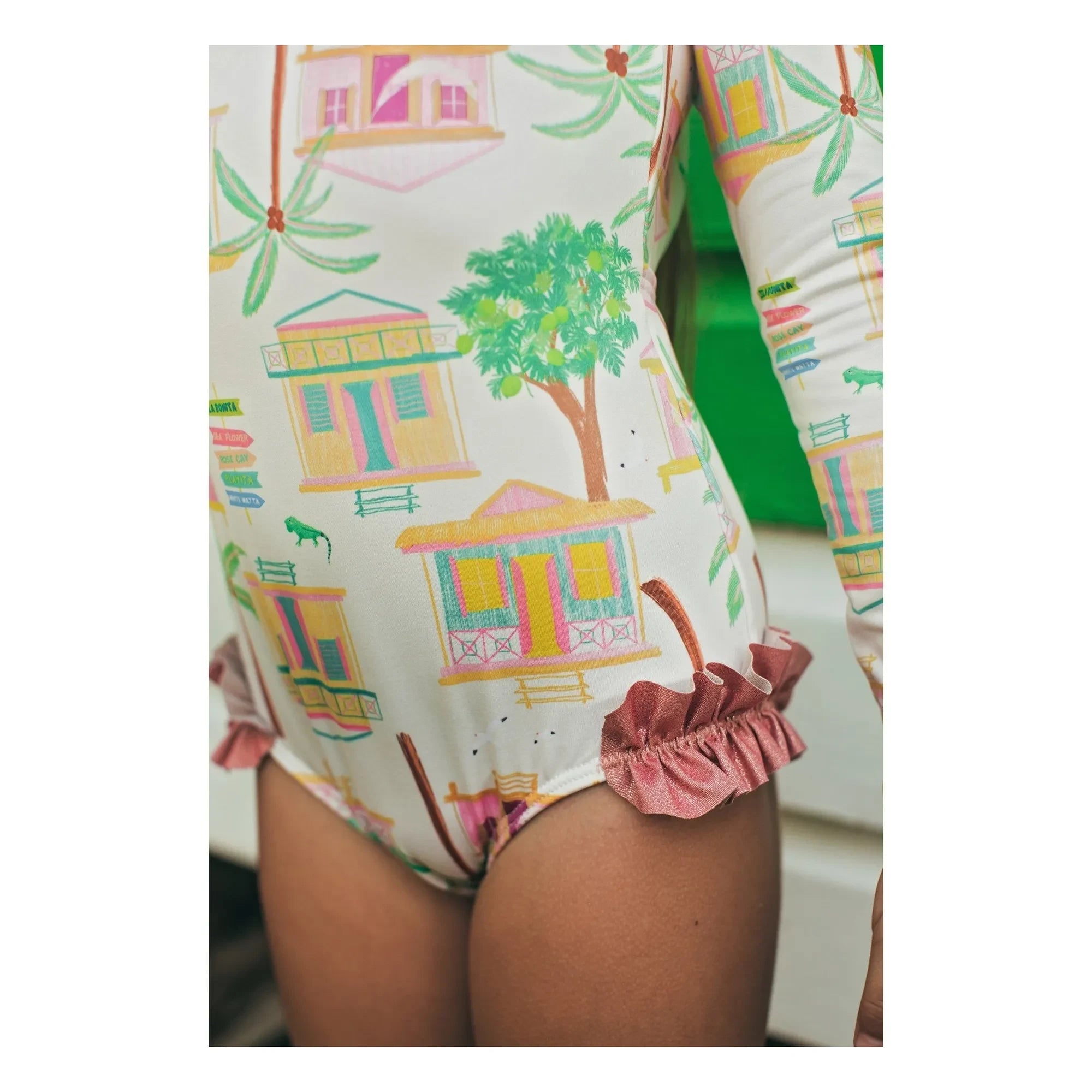 Pepita & Me - Alana Island Langarm-Badeanzug | Ecru
