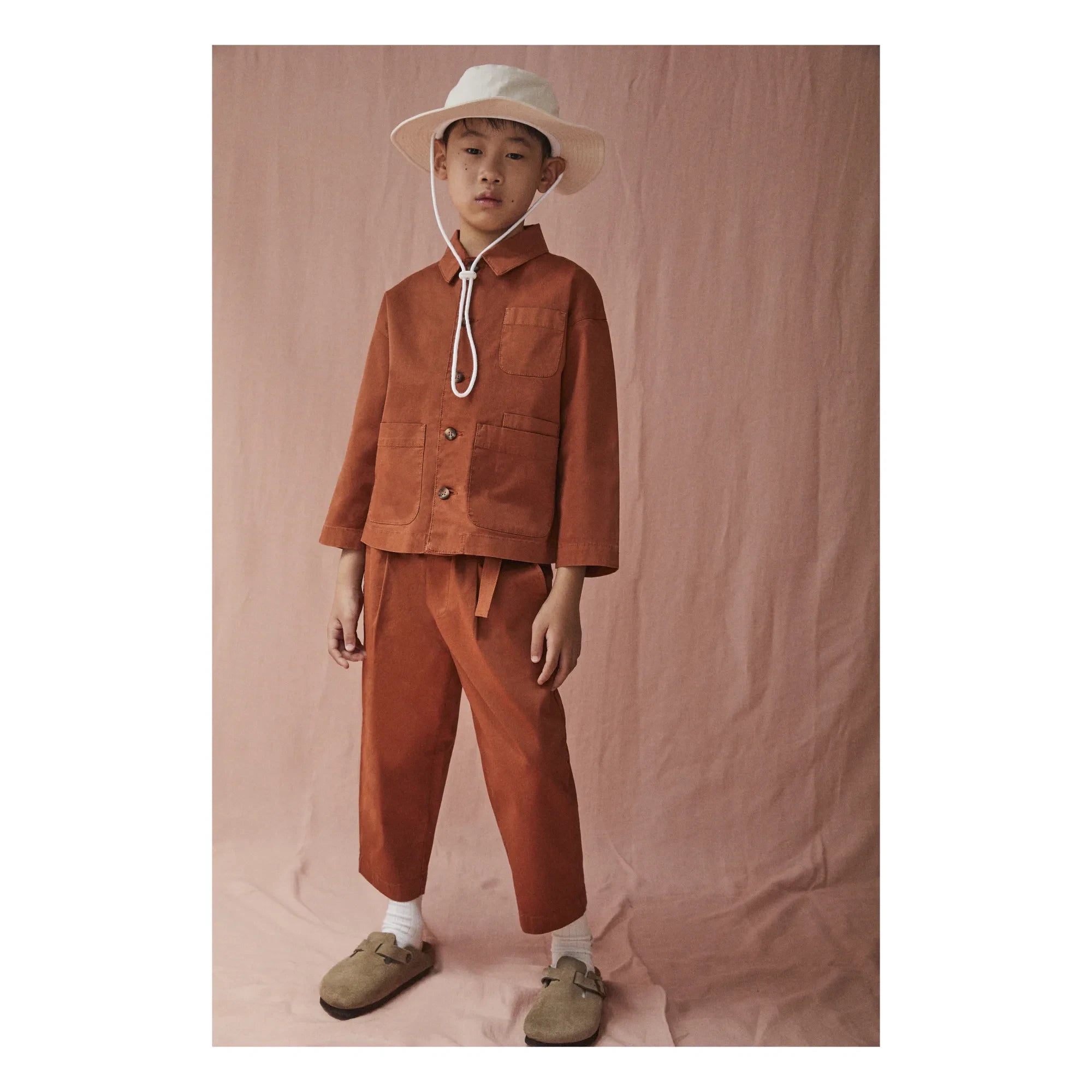 the new society - David Organic Cotton Poplin Jacke | Caramel