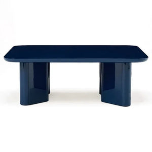 Gabrielle Paris – Thelma Couchtisch aus lackiertem Holz und Glas | Blau