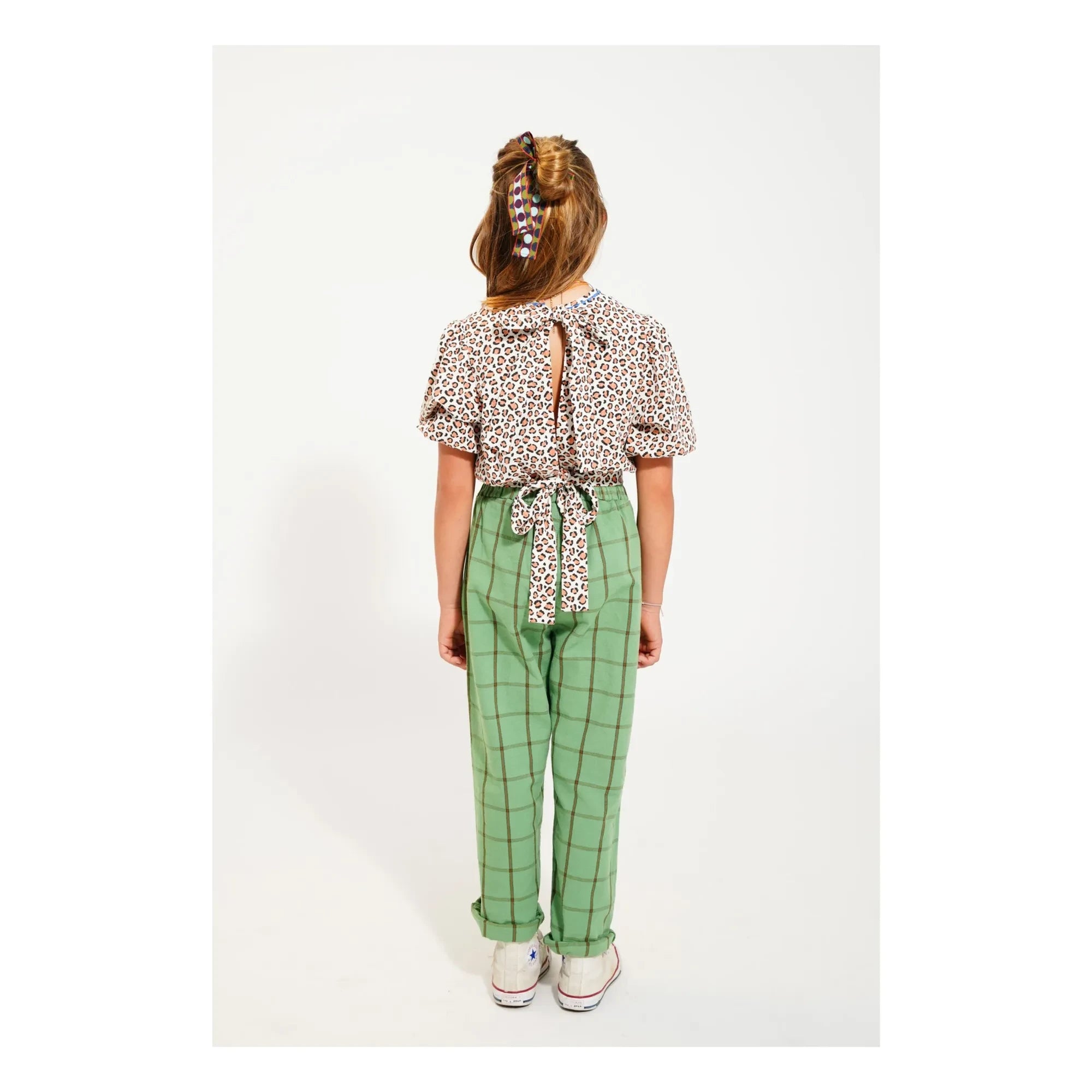 Piupiuchick - Bio-Baumwoll-Crop-Bluse mit Leopardenmuster | Ecru