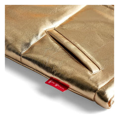 Fille Garçon - Metallische Sherpa-Weste mit Kragen | Gold
