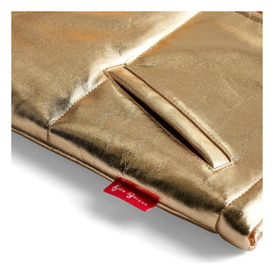 Fille Garçon - Metallische Sherpa-Weste mit Kragen | Gold