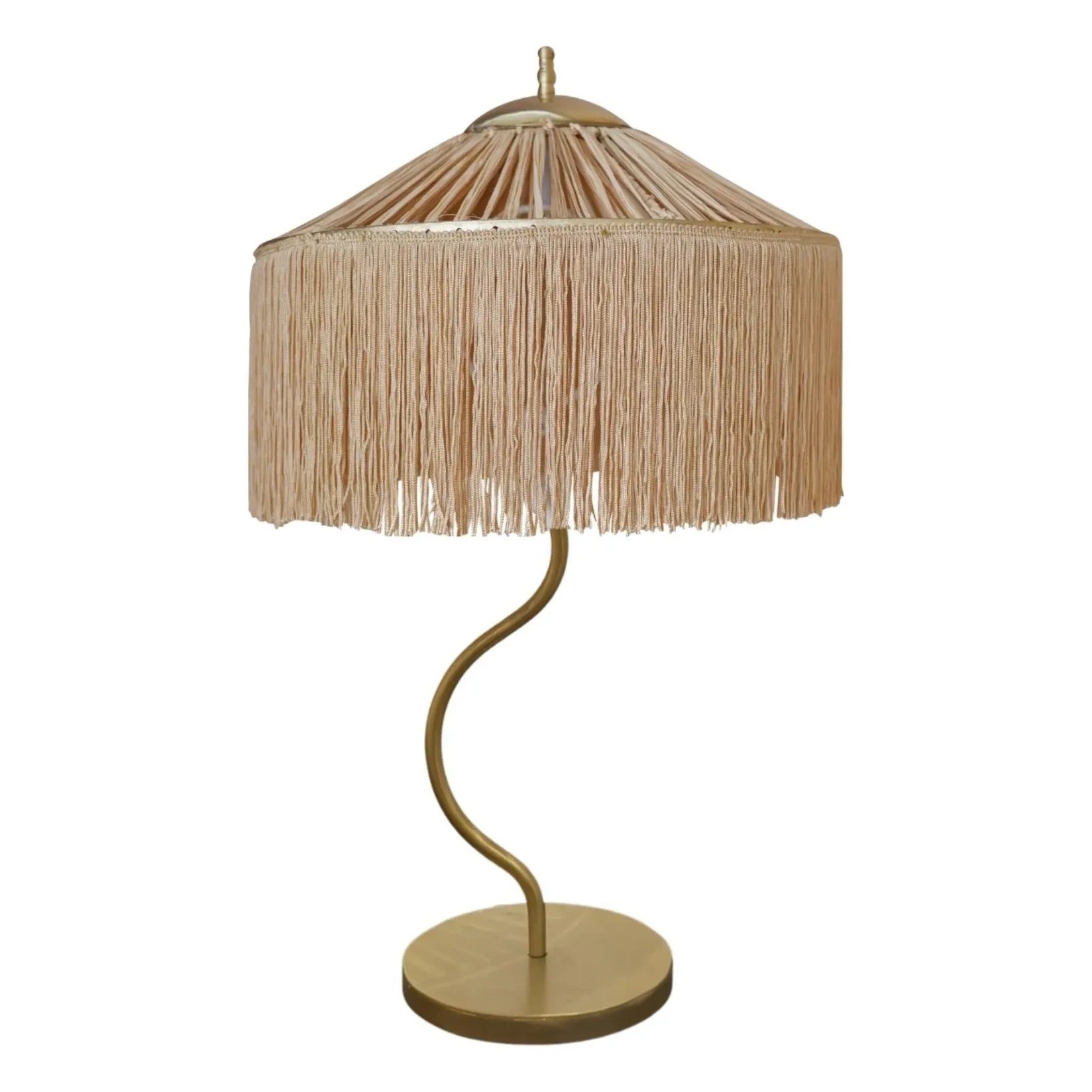 Honoré - KAA Tischlampe mit Fransen | Gold