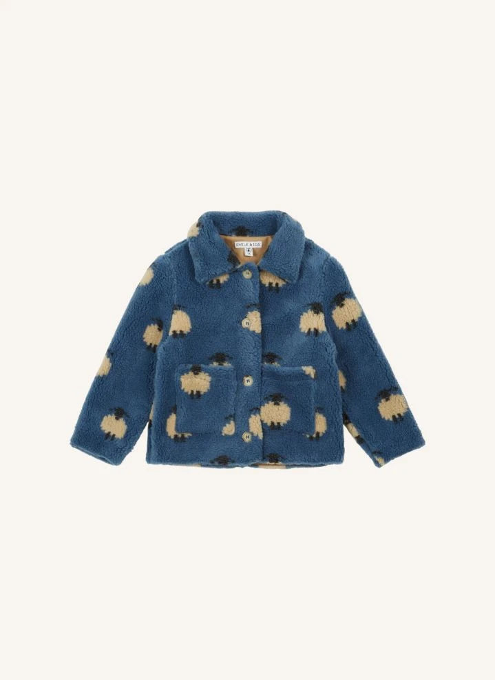 Emile et Ida - Schaf Sherpa-Jacke | Blau