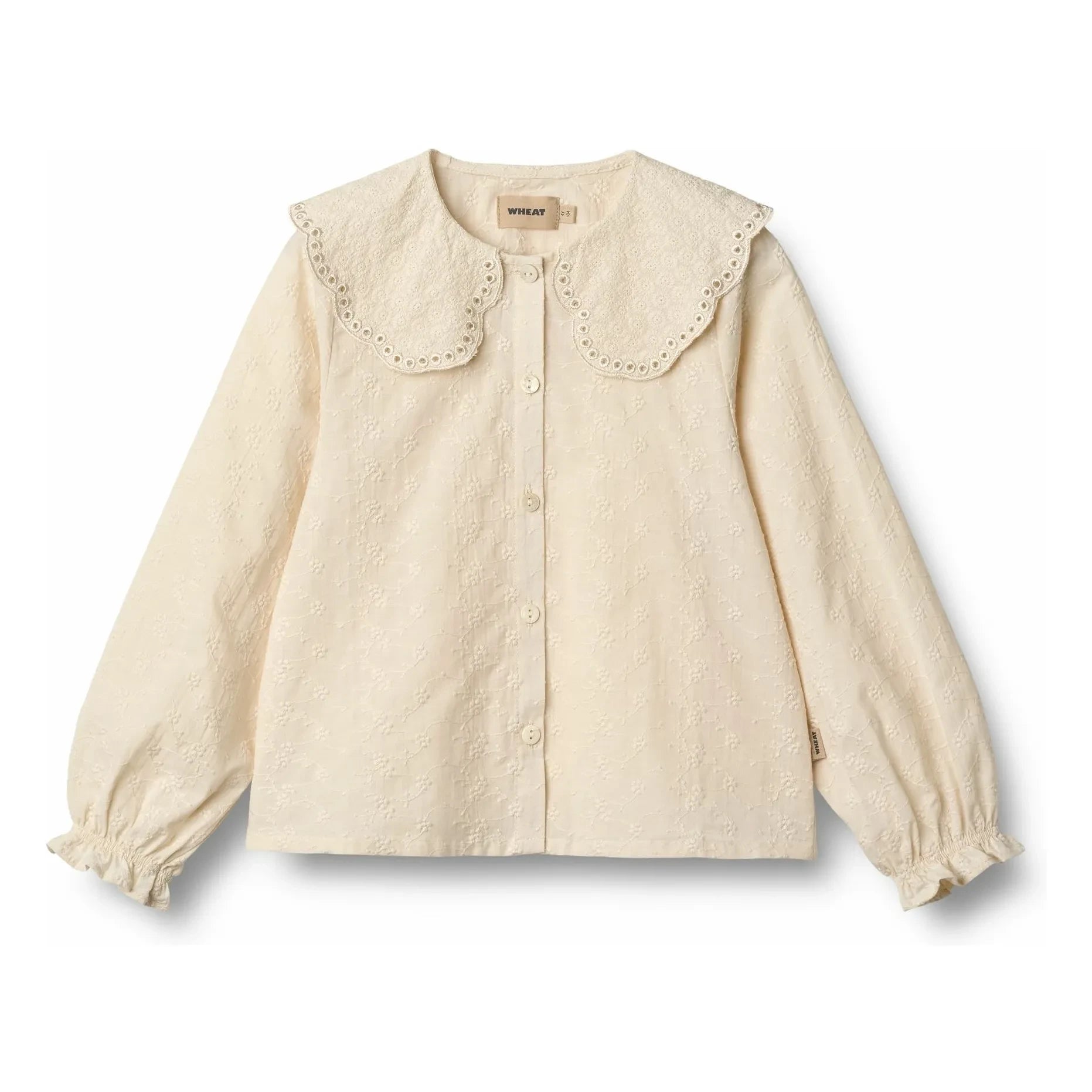 Wheat - Flora Bluse Claudine-Kragen Bio-Baumwolle | Beige