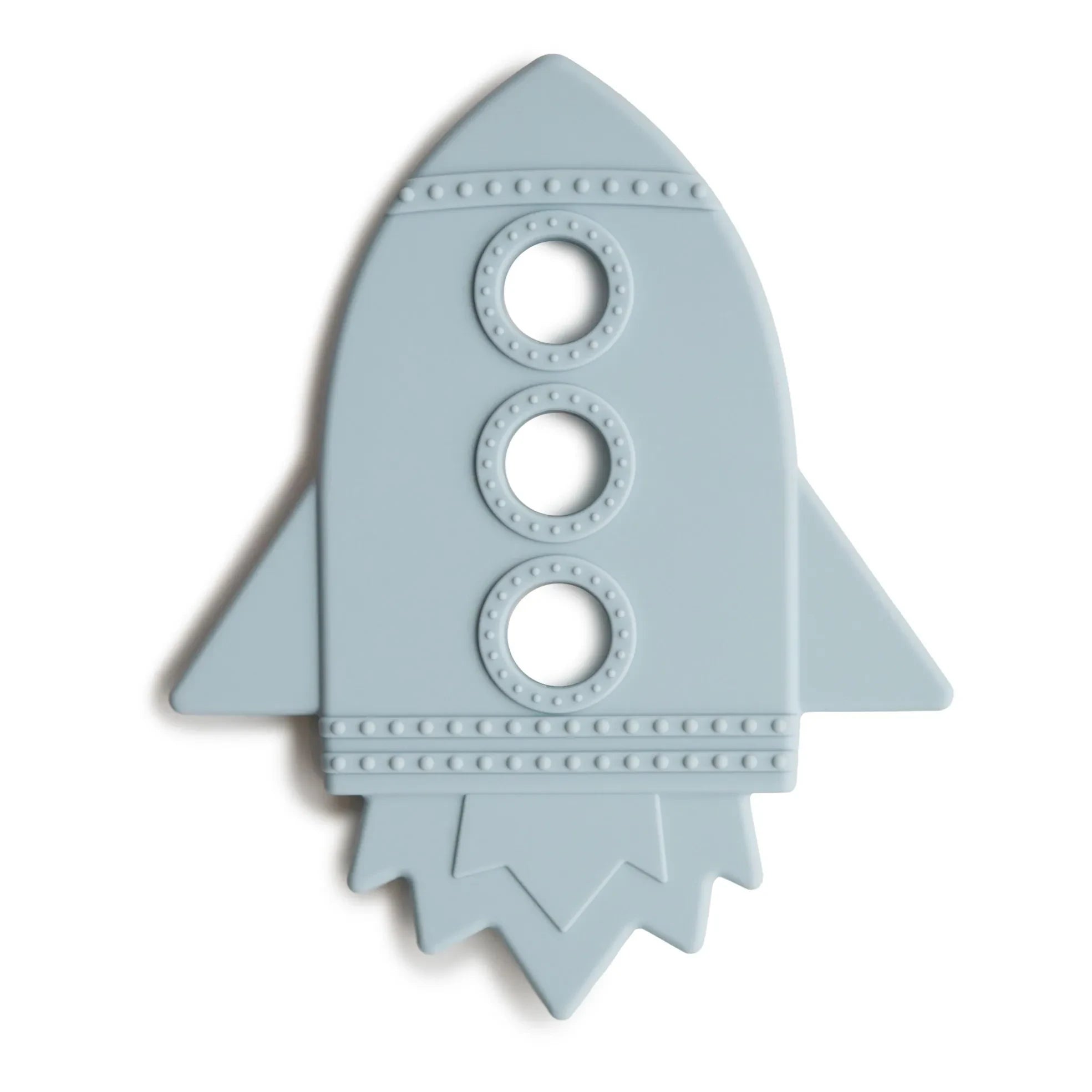 Mushie – Silikon-Raketen-Beißring | Blau