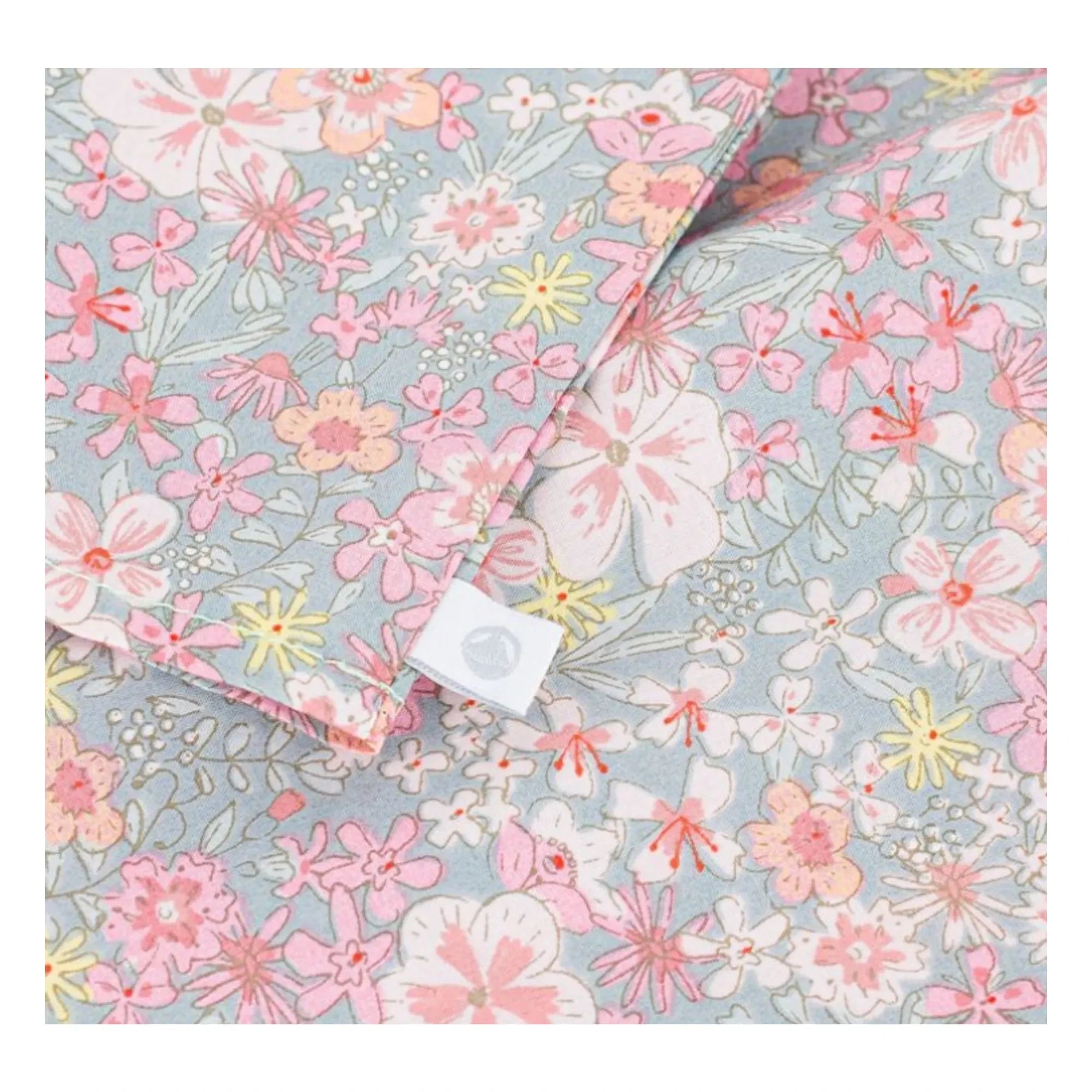 Petit Bateau - Bluse mit Blumenmuster und Rüschenkragen aus Baumwolle | Türkis