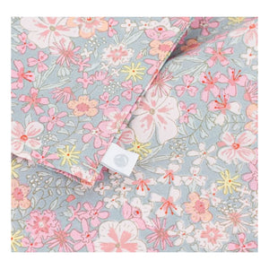Petit Bateau - Bluse mit Blumenmuster und Rüschenkragen aus Baumwolle | Türkis