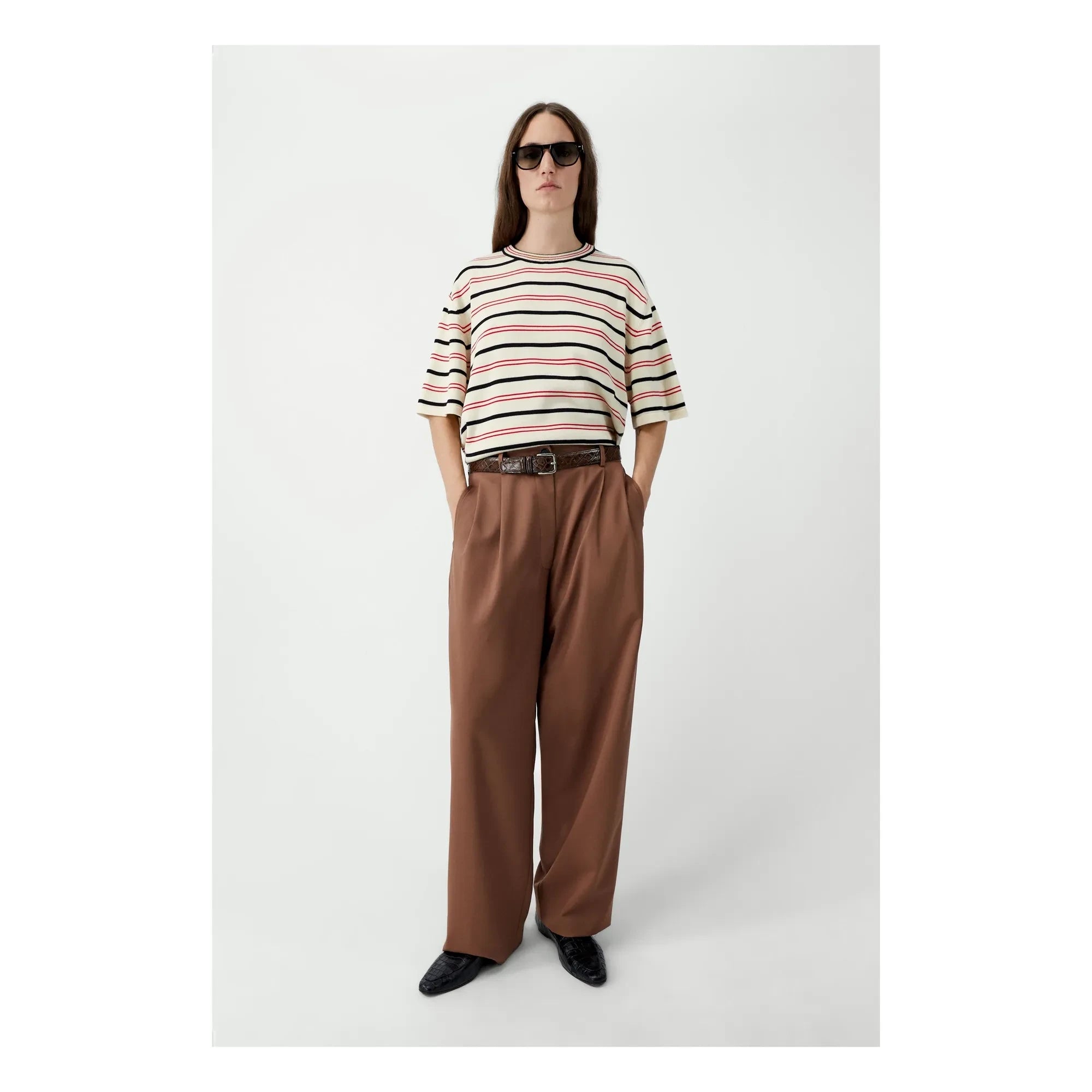 Cordera - Gestreiftes Bio-Baumwoll-T-Shirt | Ecru