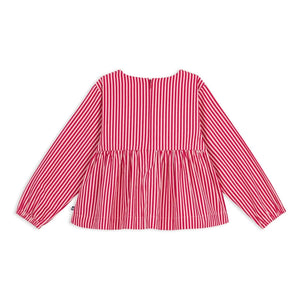 Petit Bateau - Çizgili Organik Pamuk Bluz | Pembe