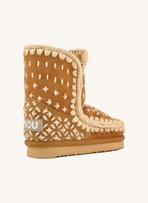 Mou - Eskimo Sashiko Stiefel | Cognac