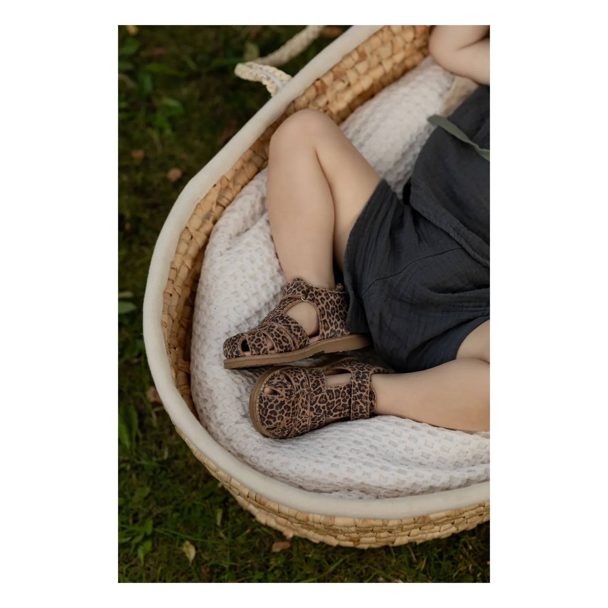 Petit Nord – Klassische Leoparden-Sandalen mit Riemen | Braun