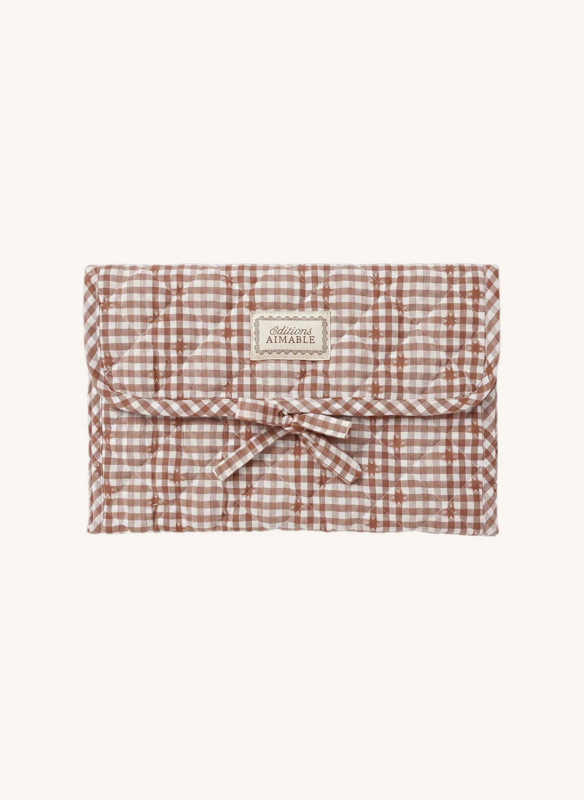 Editions Aimable - Palmyre Wickeltasche | Noisette Vichy Baumwolle